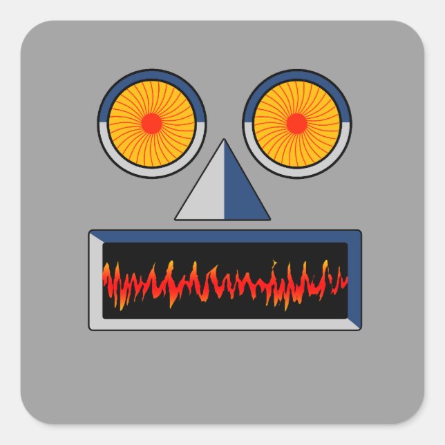 Robot Face Sticker (Front)