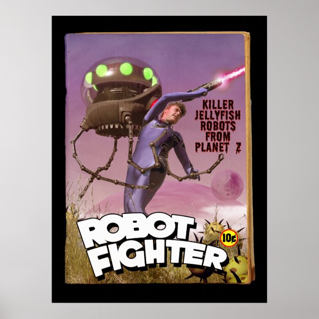 Robot Fighter Fake Pulp Cover Poster (Front)