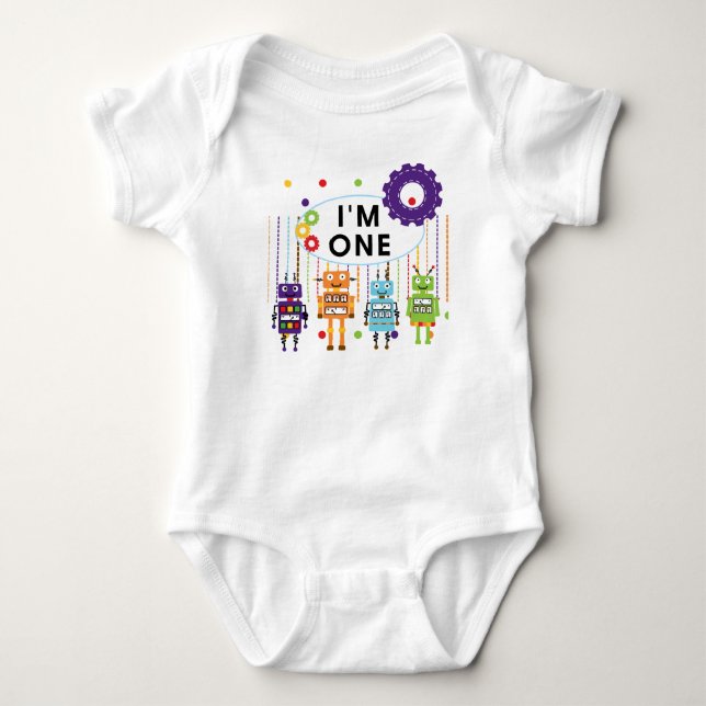 Robot First Birthday Tshirts and Gifts (Front)