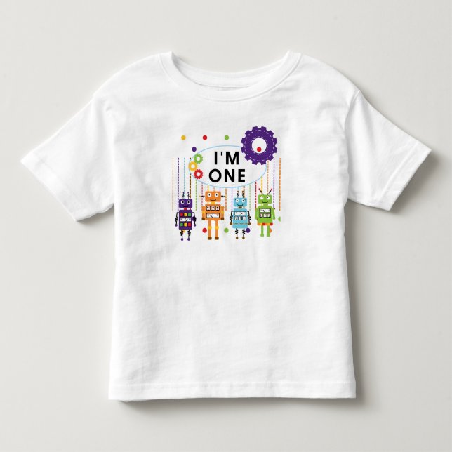 Robot First Birthday Tshirts and Gifts (Front)