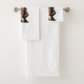  robot from the 1950s  bath towel set