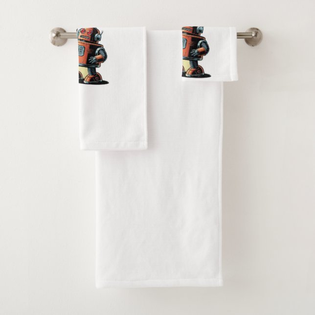  robot from the 1950s  bath towel set (Insitu)