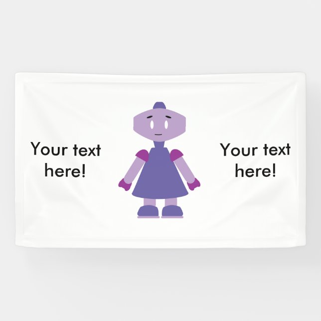 Robot girl cartoon banner (Horizontal)