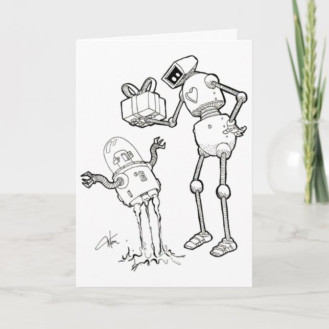 Robot Greeting Card - from one nerd to another (Front)