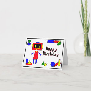 Robot Happy Birthday Card