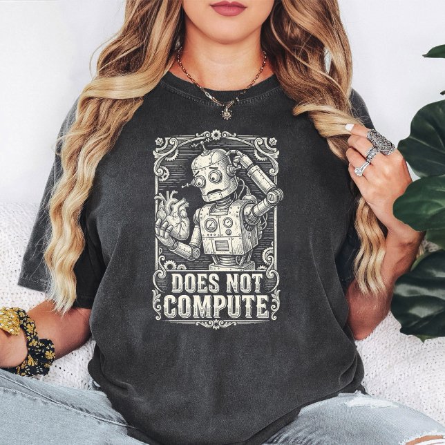Robot Heart Does Not Compute Engraving T-Shirt (Creator Uploaded)