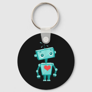 Robot Heart Valentine's Day For Kids Girls  Key Ring