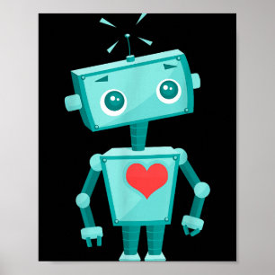 Robot Heart Valentine's Day For Kids Girls  Poster