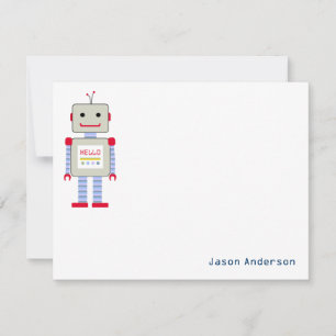 Robot "Hello" Stationery Note Cards