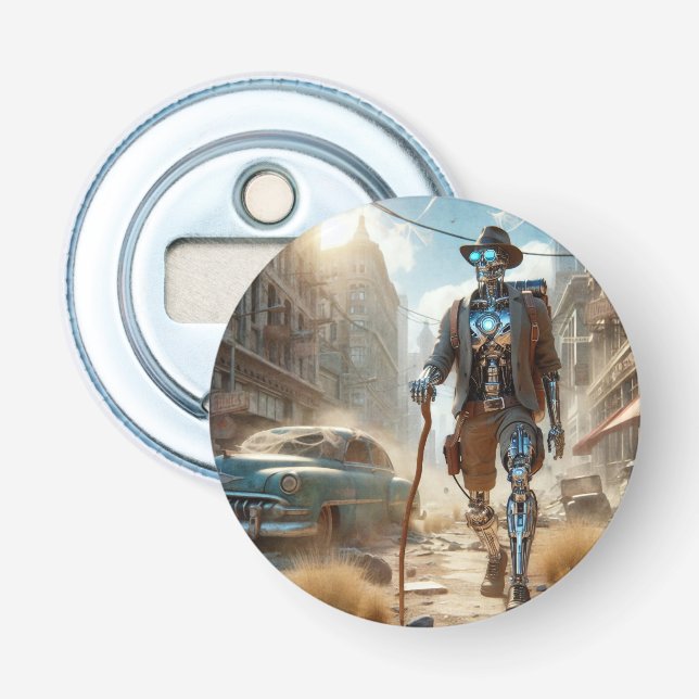 Robot in Ghost Town Bottle Opener (Front)