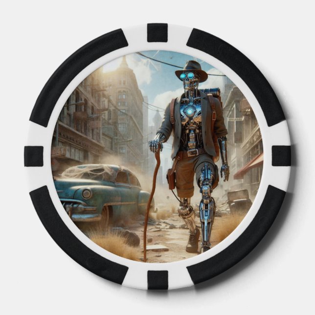 Robot in Ghost Town Poker Chips (Front)