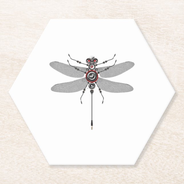 Robot Insect Dragonfly Hifi Speaker System Electro Paper Coaster (Front)