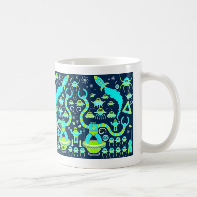 Robot Invasion Coffee Mug (Right)