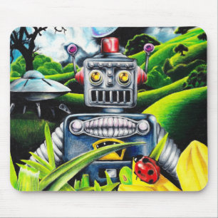 Robot Invasion - Science Fiction Artwork Mouse Mat