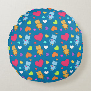 Robot Love Round Cushion