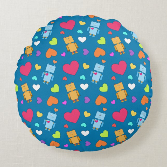 Robot Love Round Cushion (Front)