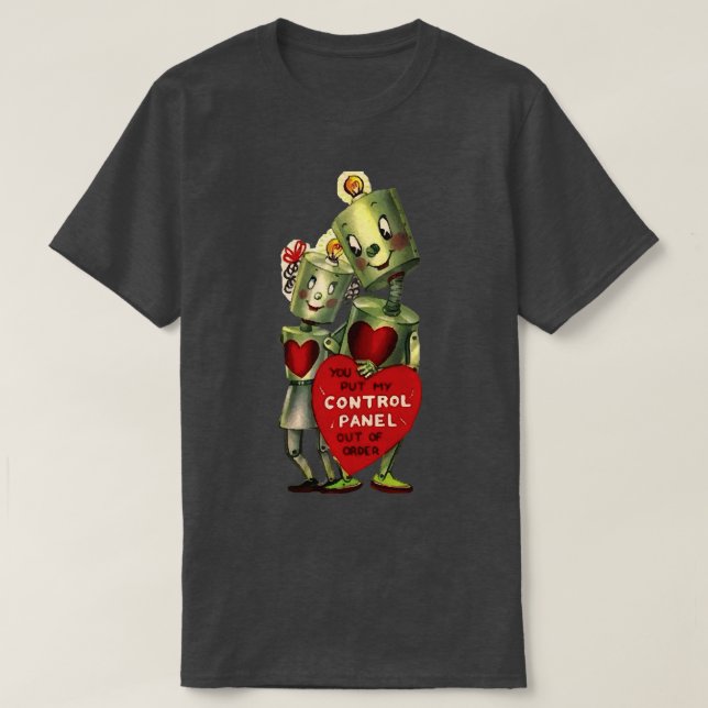 Robot Love Valentine T-Shirt (Design Front)
