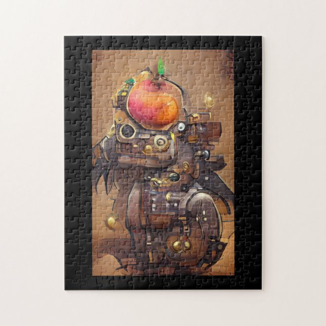 Robot mango head steampunk digital art  jigsaw puzzle (Vertical)