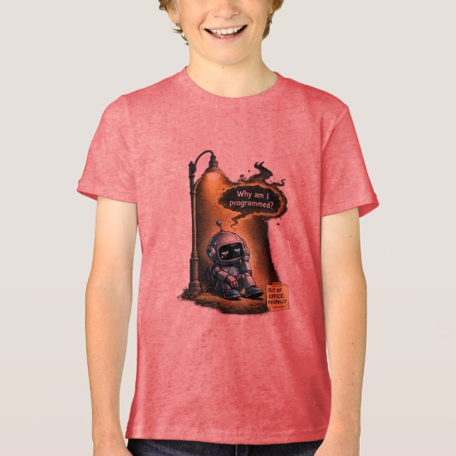 Robot Memes | Funny AI & Tech Humour Tri-Blend Shirt (Front)