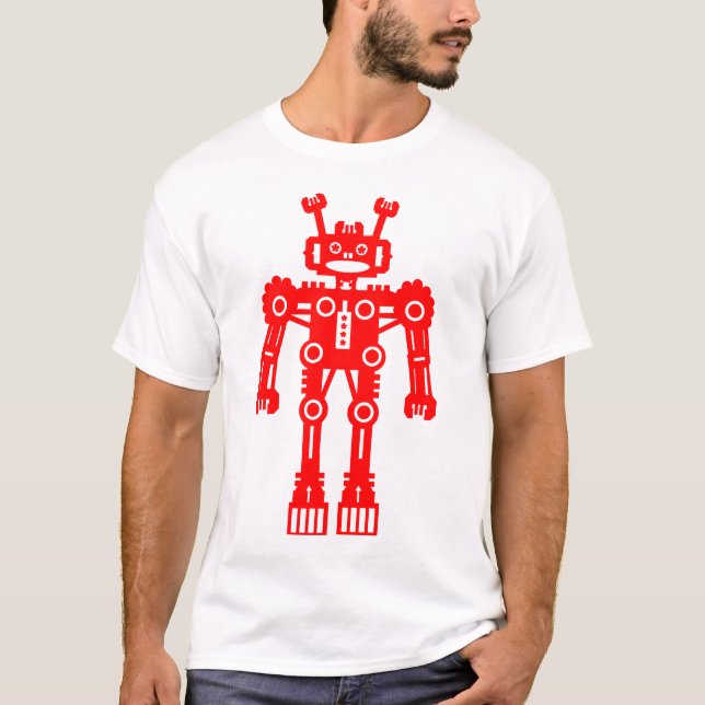 Robot Mk I - (Red) - Customised T-Shirt (Front)