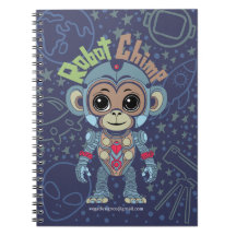 Robot Monkey Spiral Notebook
