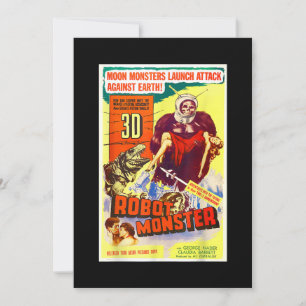 Robot Monster Halloween Horror Sci Fi Ape Outer Sp Invitation