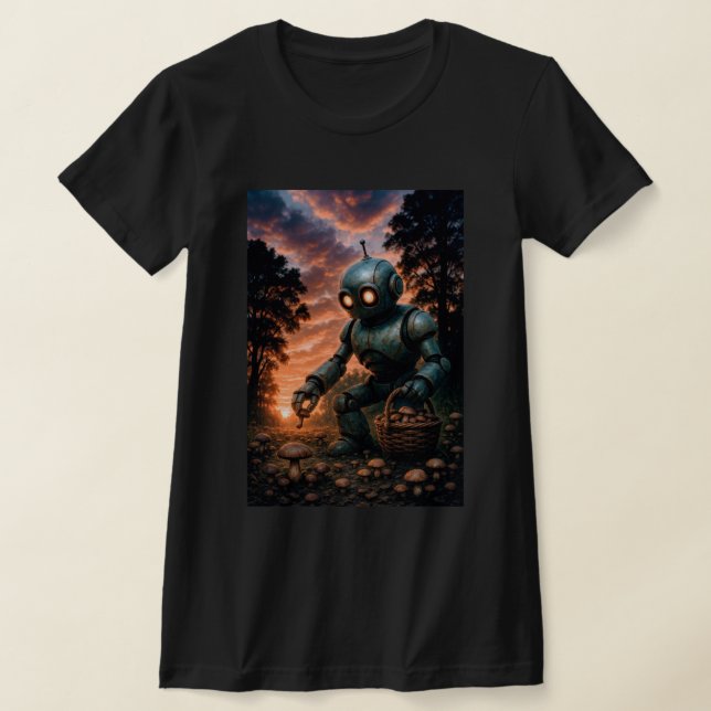 Robot Mushroom Harvester T-Shirt (Laydown)
