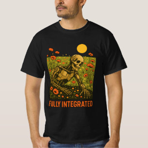 Robot Nature Flowers Blossom Field T-Shirt