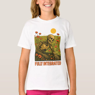 Robot Nature Flowers Blossom Field T-Shirt