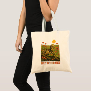Robot Nature Flowers Blossom Field Tote Bag
