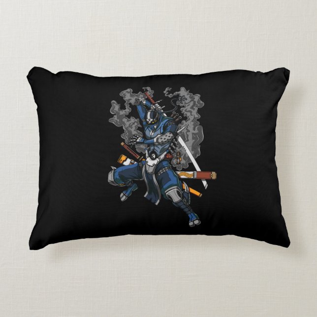 Robot Ninja Samurai Warrior Martial Arts Decorative Cushion (Front)