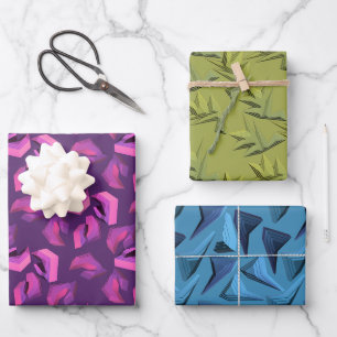 Robot Parts and Electric Flowers Wrapping Paper Sheet