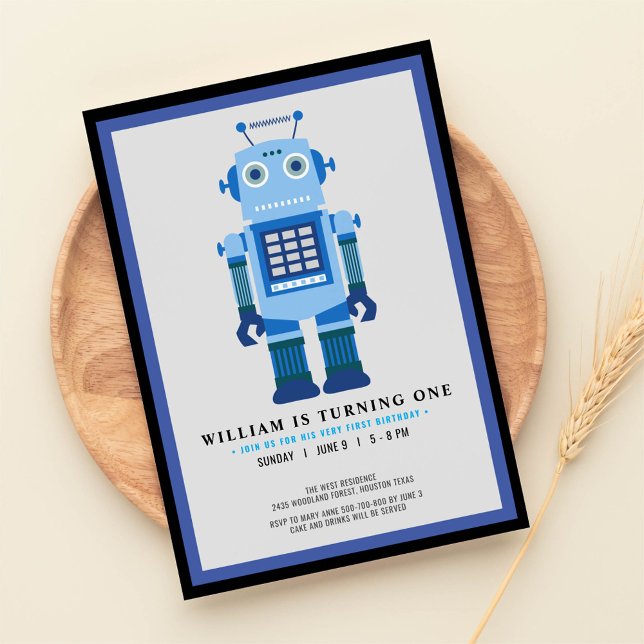 Robot party Birthday party Invitation (Creator Uploaded)