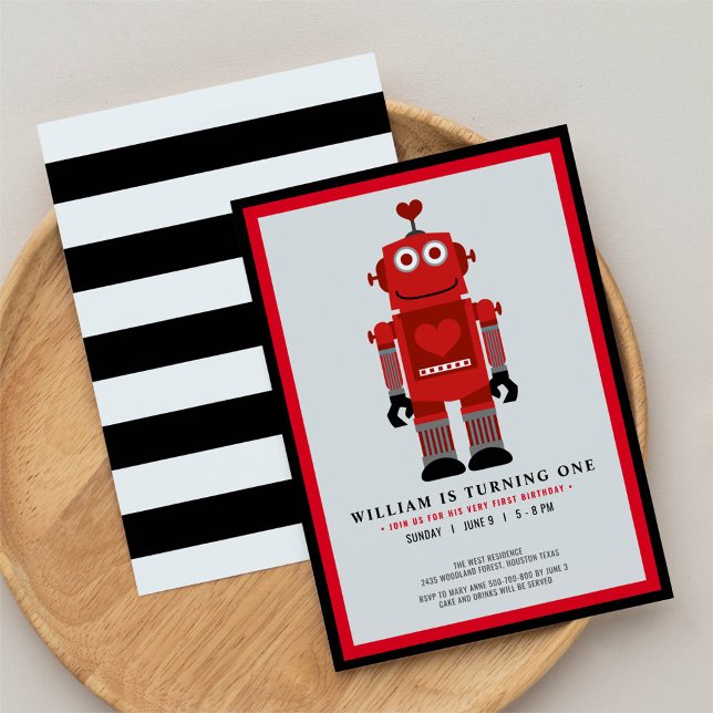 Robot party Birthday party Invitation (Creator Uploaded)