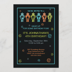 Robot Party Invitation