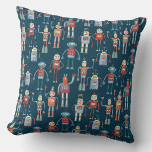Robot Pattern Dark Cushion