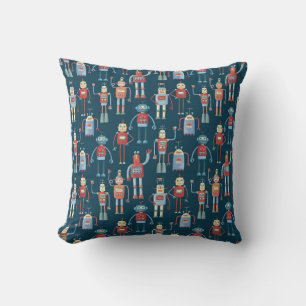 Robot Pattern Dark Cushion