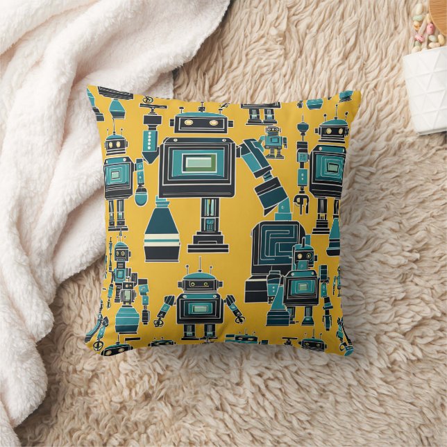 Robot pattern (March of the Machines) Cushion (Blanket)