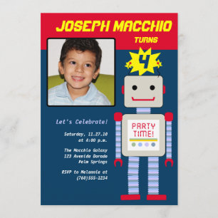 Robot Photo Invitations