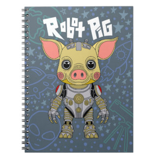 Robot Pig Spiral Photo Notebook
