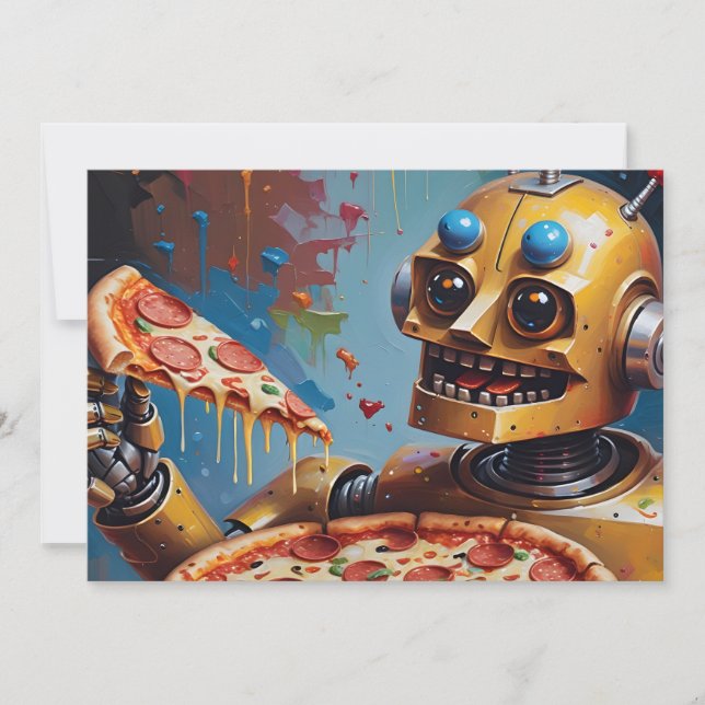 robot pizza invitation (Front)