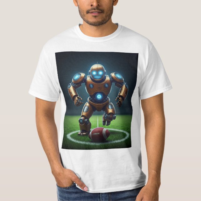 Robot play football graphic Tshirt  (Front)