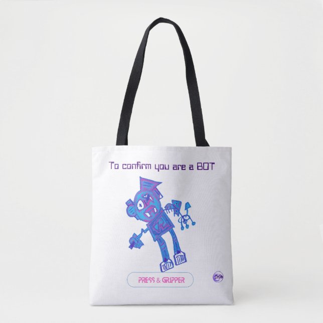 Robot Press & Gripper Tote Bag (Front)
