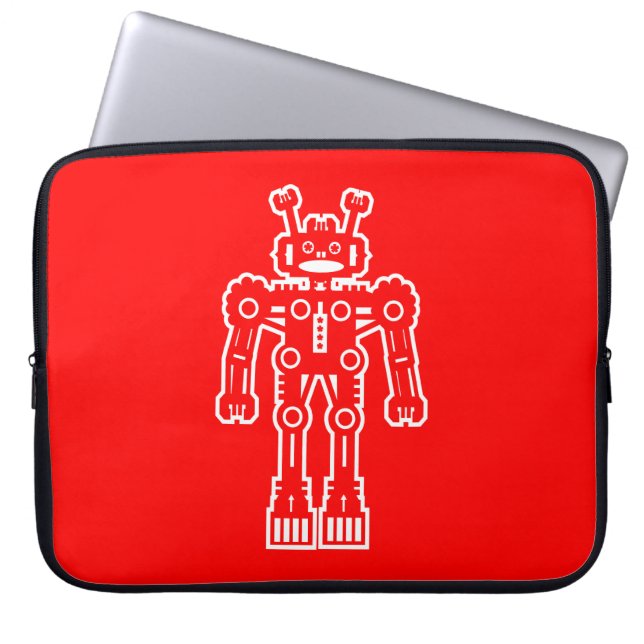 Robot - Red Laptop Sleeve (Front)