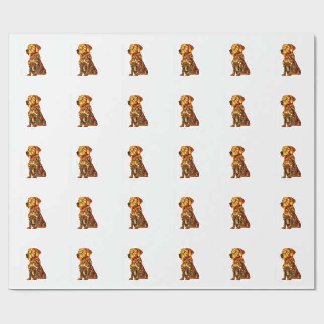 Robot Retriever � Futuristic Mecha Dog Wrapping Paper (Flat)