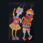 Robot Retro Vintage pop art Poster<br><div class="desc">Robots on the loose! Whimsical,  cute vintage retro design robot paintings.</div>
