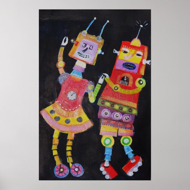 Robot Retro Vintage pop art Poster (Front)