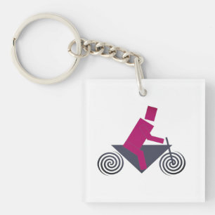 Robot, Riding, Bike Key Ring