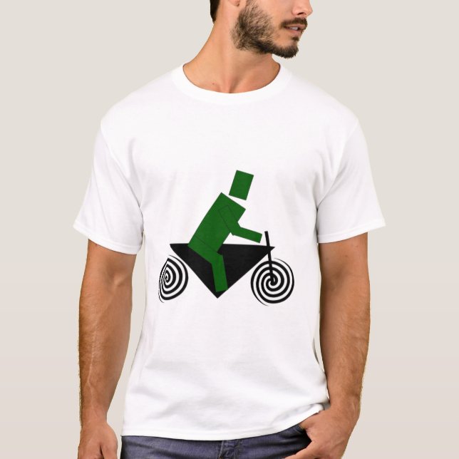 Robot, Riding, Bike T-Shirt (Front)