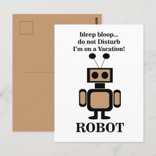 Robot Robotics Funny Postcard